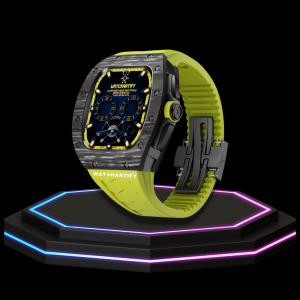 101 6c194975 2b7c 4a2c 8f18 5630785c486b Apple Watch Case 45MM - TITANIUM CARBON Silver Series Black Panther | Light Cerulean Rubber