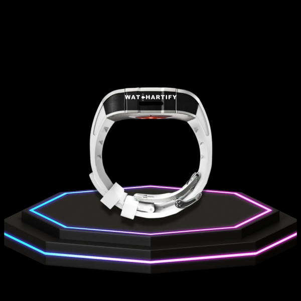 102 e913ba39 19b4 4b6a b528 5a05e4a555e7 Apple Watch Case 44MM - TITAN Series Royal Silver Midnight Black Titanium | Snow White Rubber