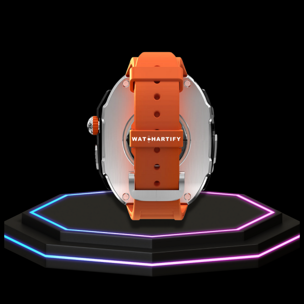 103 065299a5 778f 43e3 b177 7b0af55a0410 Apple Watch Ultra Case 49MM - Pro Series Captain Silver | Sunset Orange Rubber