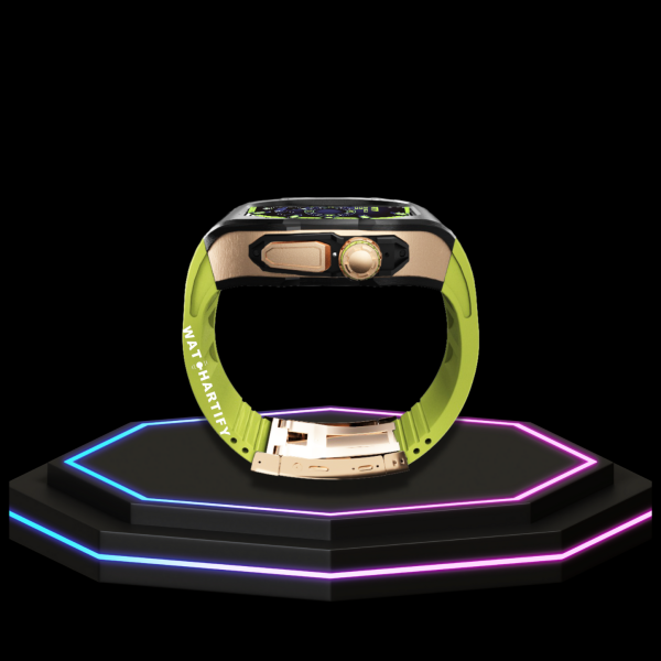 106 259ccfba ba04 4f4e 9bfa 7630674eeb74 Apple Watch Ultra Case 49MM - TITAN Pro Series Royal Titan | Lime Green Rubber