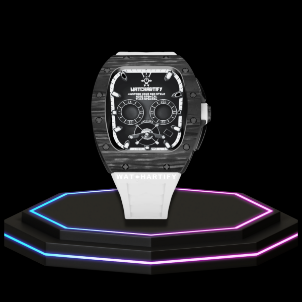 108 e3547f46 51e6 4969 870b e0d46708acba Apple Watch Case 45MM - TITANIUM CARBON Silver Series Black Panther | Snow White Rubber