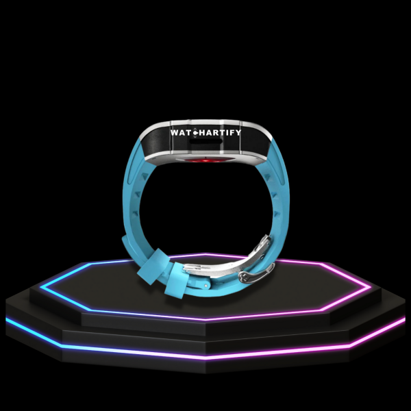 109 8a804bdf d7bd 4630 9021 874e0d3ceb33 1 Apple Watch Case 45MM - TITAN Series Silver Midnight Black Titanium | Tiffany Blue Rubber