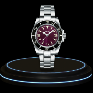 10 33eac54b 0c9f 406d 8ba6 4c385ad0be92 SEIKO Mod Submariner Collection Deep Purple Dial Midnight Black Bezel NH35 Movement Silver Stainless Steel Strap