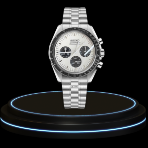 10 8d7b5d63 e7a2 4b89 b079 1722ec5accec SEIKO Mod Speedmaster Collection Snow White Black Dial NH35 Movement Silver Stainless Steel Strap