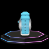 Apple Watch Case 44MM - TITAN Series Silver Midnight Black Titanium | Tiffany Blue Rubber