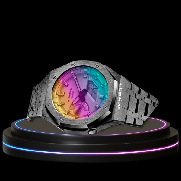 112 37c88e10 4f53 4d0e ba18 cf8d09240e00 G-SHOCK Casio GA2100 | Titanium Series Rainbow Surface Dial | Titanium Stainless Steel Strap