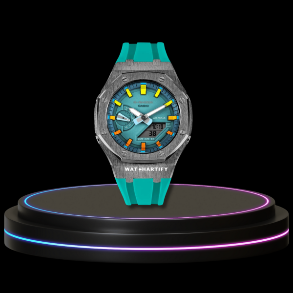 113 bfd9394e 26d1 42f5 8696 e19d68235d06 G-SHOCK Casio GA2100 | Titanium Series Tiffany Blue Dial Rainbow Marker | Tiffany Blue Rubber