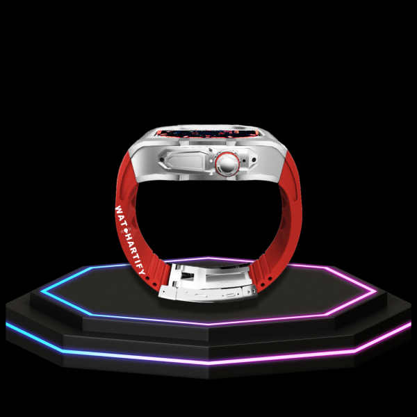 114 6d6413e6 557a 494e beab 82d816d666a9 Apple Watch Ultra Case 49MM - TITAN Pro Series Oyama Titan | Scarlet Red Rubber