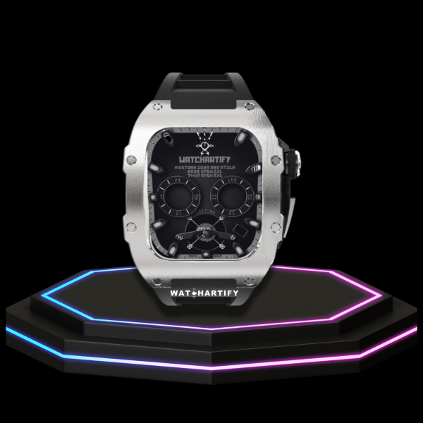 115 d80ef54c ee6f 45b7 ac69 0af1fef32ebd 1 Apple Watch Case 45MM - TITAN Series Silver Midnight Black Titanium | Dark Rubber
