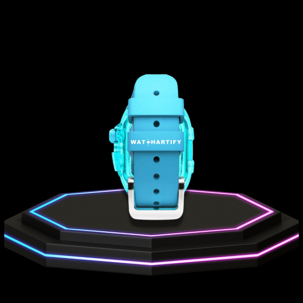 116 Apple Watch Case 44MM - ICE DIAMOND Series Celestite | Sea Blue Rubber