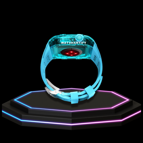 117 Apple Watch Case 44MM - ICE DIAMOND Series Celestite | Sea Blue Rubber