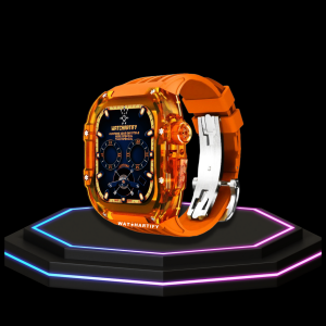119 5d98b1eb d933 4ba4 a36a 3fc008f14cc7 Apple Watch Case 45MM - ICE DIAMOND Series Amber | Sunset Rubber