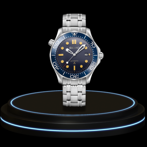 11 ab9032fe b0ec 4b0a 827f 43d3fff34f29 SEIKO Mod Speedmaster Collection Deep Blue Points Dial NH35 Movement Silver Stainless Steel Strap