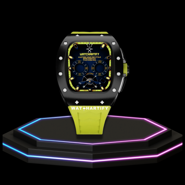 11 b244fb88 d4f1 4dd9 9f1b 17556850f97d Apple Watch Case 44MM - CONCEPT ONYX Series Black Panther | Lime Green Rubber