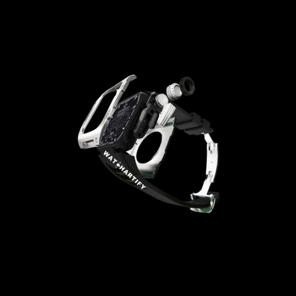 120 c9df31d9 f049 416a 8d6d ea2fa05e9980 1 Apple Watch Case 45MM - TITAN Series Silver Midnight Black Titanium | Dark Rubber