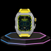 Apple Watch Case 45MM - Crystal TITAN Series Silver | Lemon Yellow Rubber