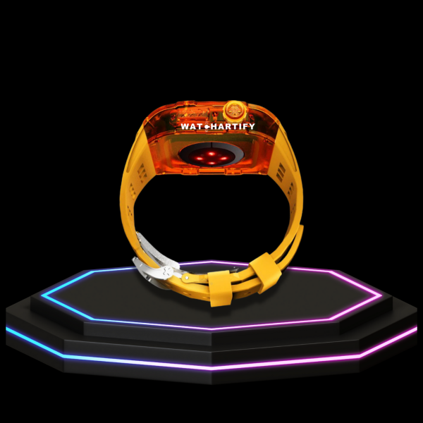 123 b213a0f0 6580 4159 bec0 a56e5e291433 Apple Watch Case 45MM - ICE DIAMOND Series Amber | Sunset Rubber