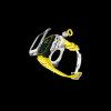 Apple Watch Case 45MM - Crystal TITAN Series Silver | Lemon Yellow Rubber
