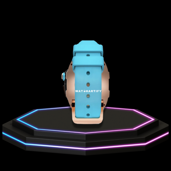 12 15bbf80c 4b78 48ea aadf 4413cdbe30ec 1 Apple Watch Case 45MM - TITAN Series Rose Gold Dark Titanium | Tiffany Blue Rubber