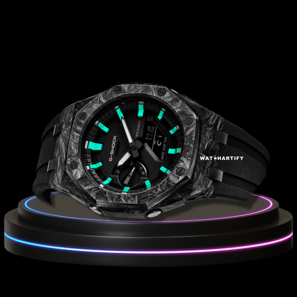 12 a60992c1 ecc0 42b1 b999 1fdb40dfd3f7 G-SHOCK Casio GA2100 | CARBON FIBER Series Carbon Fiber Tiffany Mod Midnight Black Dial | Black Rubber