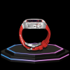 Apple Watch Case 45MM - Crystal TITAN Series Silver | Scarlet Red Rubber