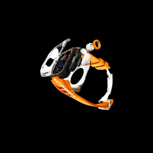 134 26d6dc08 2495 44aa 82a9 a30e2c4a1b31 Apple Watch Case 44MM - TITAN Series Silver Midnight Black Titanium | Sunset Orange Rubber