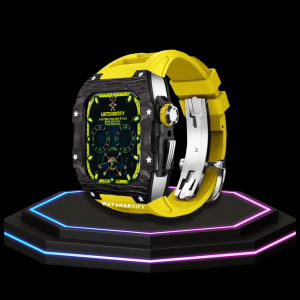 137 8612b535 0f97 4b5f bd7f bc8efa122ba9 Apple Watch Case 44MM - OYAMA Series Silver Titan | Lemon Yellow Rubber