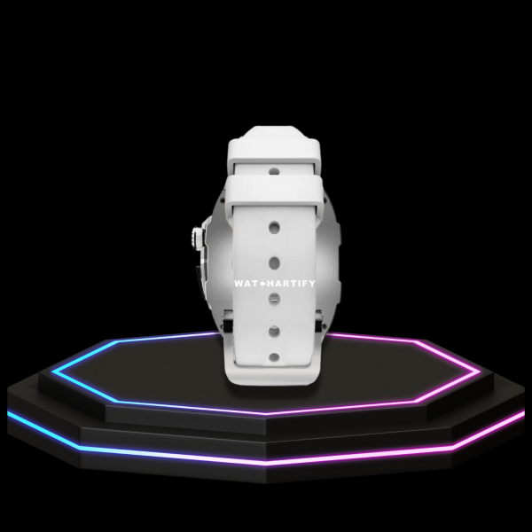 Apple Watch Case 44MM - Crystal TITAN Series Silver | Snow White Rubber