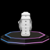 Apple Watch Case 45MM - Crystal TITAN Series Silver | Snow White Rubber