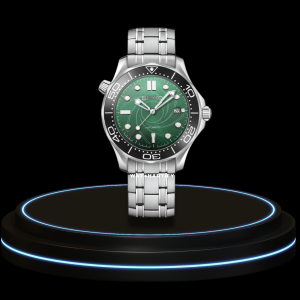 13 331b2f08 4b68 4355 9d31 b1af4593cf3a SEIKO Mod Speedmaster Collection Green White Points Dial NH35 Movement Silver Stainless Steel Strap