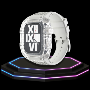 13 91d80a2f 81cd 4973 b9e2 512470e3364d Apple Watch Case 44MM - Rainbow Series White Glitter | Snow White Rubber