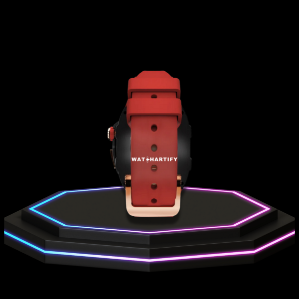 Apple Watch Case 44MM - TITAN Series Midnight Black Royal Rose Gold Titanium | Red Rubber