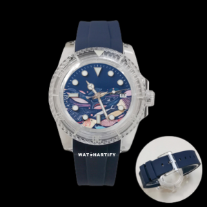 14 64df837c dee7 4c28 bf1d 489f4c04d597 Watchartify Series Sea Blue Face 40MM NH35 Automatic Movement Deep Blue Rubber
