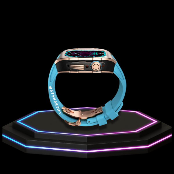 14 b9bdad80 ea10 45f8 a1bc 65f884b61d48 Apple Watch Case 44MM - TITAN Series Rose Gold Dark Titanium | Tiffany Blue Rubber