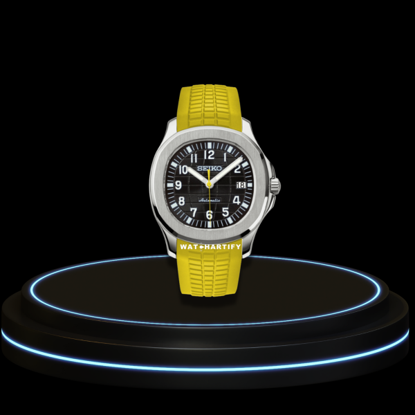 14 ceab2255 305d 4e8c 907b 50a3195185b2 SEIKO Nautilus Mod Collection Midnight Black Dial NH35 Movement Yellow Strap