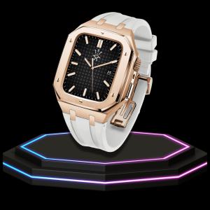 15 Apple Watch Case 44MM - GONDOLO Series Rose Gold | Snow White Rubber