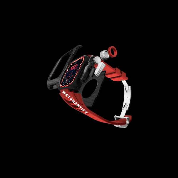 150 c4eaf820 aff1 41a1 a9da e387ee95f8db Apple Watch Case 45MM - OYAMA Series Silver Titan | Scarlet Red Rubber
