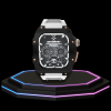 Apple Watch Case 44MM - TITAN Series Midnight Black Royal Rose Gold Titanium | Snow White Rubber