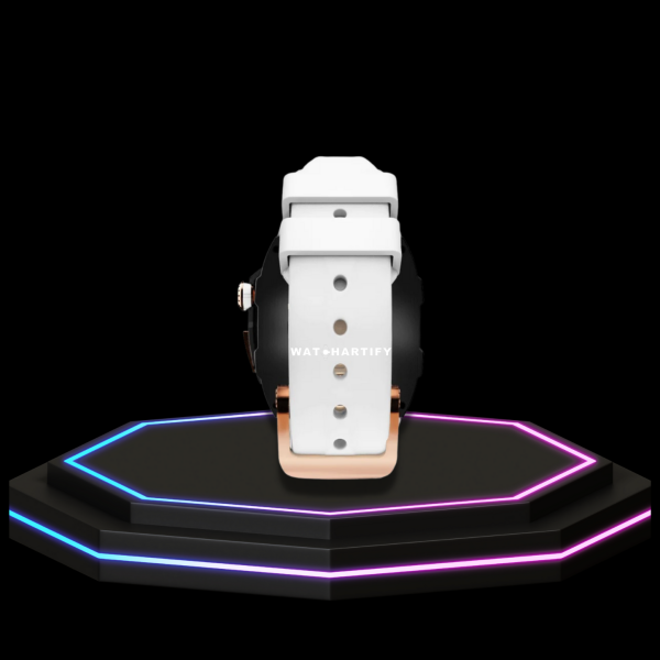 Apple Watch Case 45MM - TITAN Series Midnight Black Royal Rose Gold Titanium | Snow White Rubber