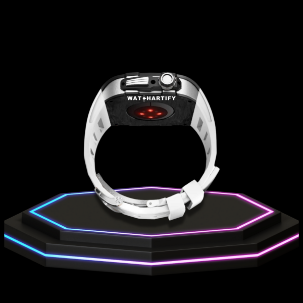155 c9b8a599 8505 492b a767 a03374e0c5bf Apple Watch Case 45MM - OYAMA Series Silver Titan | Snow White Rubber