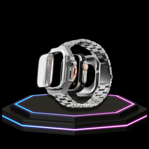 15 56cdae4c aa21 420d 8ee2 67260f804c71 Apple Watch Ultra Case 49MM - Royal Pro Plus Silver Series| Silver Stainless Steel Strap