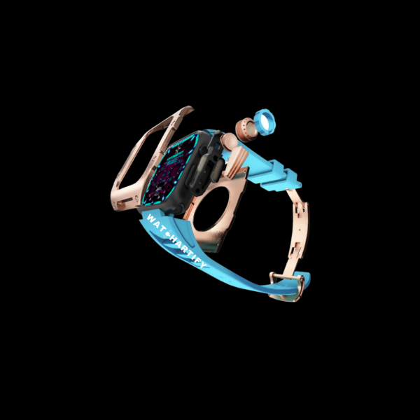15 90433299 b51e 407f 9ab3 0430cdbd1d81 Apple Watch Case 44MM - TITAN Series Rose Gold Dark Titanium | Tiffany Blue Rubber