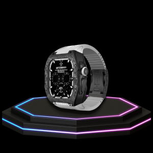15 ff2abe4b 8db6 441a 94a2 8f798524423f Apple Watch Ultra Case 49MM - TITAN Pro Series Luxury Dark Titan | Snow White Rubber