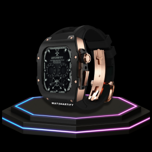 163 e154e573 a57b 49d3 aa23 8902d339cfa8 1 Apple Watch Case 45MM - TITAN Series Midnight Black Royal Rose Gold Titanium | Dark Rubber