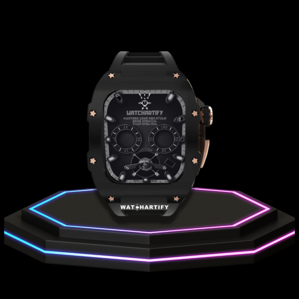 164 facf1ce9 eb62 4020 86a1 70c3d71d17ca Apple Watch Case 44MM - TITAN Series Midnight Black Royal Rose Gold Titanium | Dark Rubber
