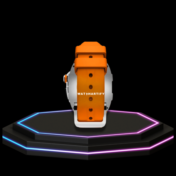 Apple Watch Case 45MM - Crystal TITAN Series Silver | Sunset Rubber
