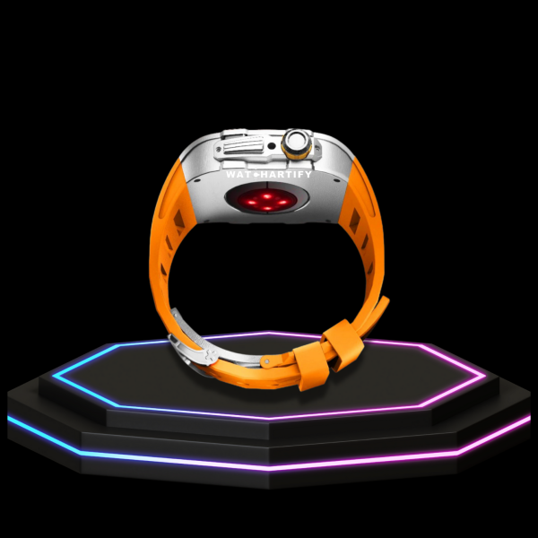 Apple Watch Case 45MM - Crystal TITAN Series Silver | Sunset Rubber