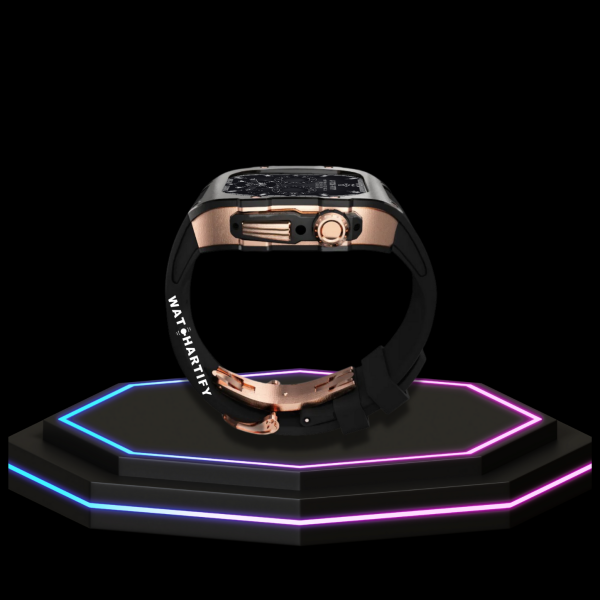 168 e5adf35b 92b5 4fb8 bae8 286bc05d9bdf 1 Apple Watch Case 45MM - TITAN Series Midnight Black Royal Rose Gold Titanium | Dark Rubber