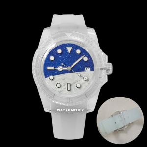 16 1b02f908 412d 456e 8508 0132f8f8e637 Watchartify Series Space Face 40MM NH35 Automatic Movement Snow White Rubber