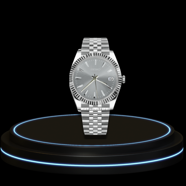 16 386d5f4c 1340 4ce2 a192 aecc467b733e SEIKO Mod Datejust Collection Light Grey Dial NH35 Automatic Movement Silver Stainless Steel Strap